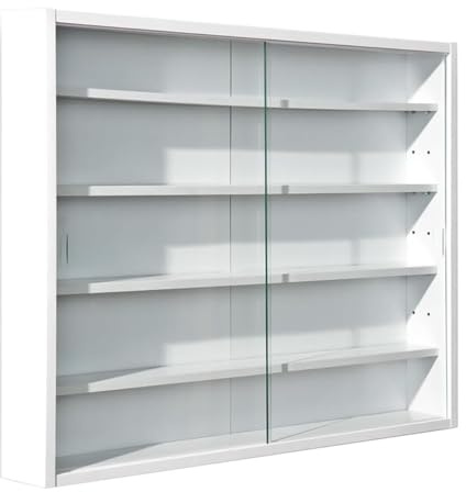 AltoBuy Collect Blanc - Vitrine Murale 5 Compartiments Blanche