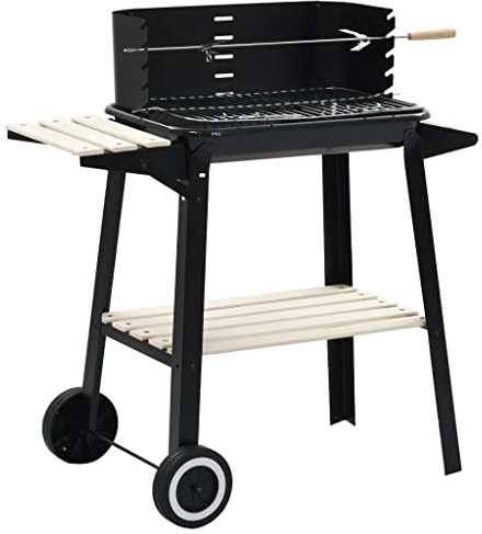 vidaXL Holzkohle Grill Standgrill Gartengrill Grillwagen Barbecue BBQ Smoker