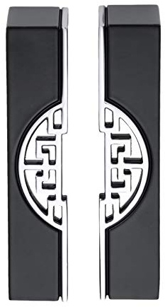 Mgoodoo Outdoor Pull Handles for Doors Black Pull Handle 96mm for Outside Internal Shed Door Zinc Alloy Knobs Hole Pitch-Pack of 2