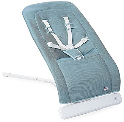 Chicco Rhythm'n'Sound Hamaca Bebé Electrónica para Bebés hasta 9 Kg, con Sonidos de la Naturaleza y Nanas, Balancín Automático, Respaldo Reclinable, Cierre Compacto y Cable USB – Azul (Acquarelle)