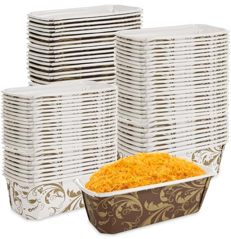 RHBLME Teglia per pagnotta di carta, confezione da 100 teglie usa e getta, resistenti al grasso, adatte al microonde, al congelatore, adatte al forno, per cuocere pane, polpettone, torte e dolci