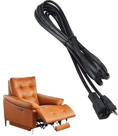 Sirseon Rallonge pour Fauteuil inclinable électrique, 2,5 m, Plastique Noir, rallonge d'alimentation, Compatible avec la Plupart des fauteuils inclinables électriques