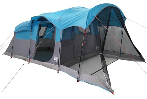Tente familiale tunnel 8 personnes bleu imperméable
