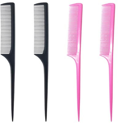 WeddHuis Pettine A Coda Di Alta Qualità Professionale Antistatico per Parrucchieri in Fibra Carbonio - Styling Calore Resistente