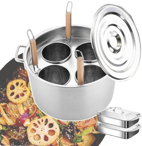 QUSYZD Set di cuoci Spaghetti e tagliatelle Commerciale con 2 teglie da Forno, pentole per Pasta e pentole con cestello scolapasta e Coperchio sospeso, pentola per Cottura a Vapore con di,