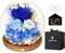 Preserved Roses in Glass Dome with LED Light - Long Lasting Real Flowers, Forever Flowers for Special Moments, Flowers Roses for Valentines Day Gifts, Mothers Day, Birthday Gifts for Women, Blue