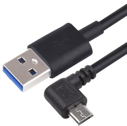 JZK Ladegerät für TomTom Navi, kompatibel mit Go 40, 50, 60, 400, 500, 510, 520, 530, 600, 610, 620, 820 Live, 5000, 5100, 5200, 6000, rechtwinkliges Micro-USB-Kabel, 90 Grad abgewinkeltes Aufladen