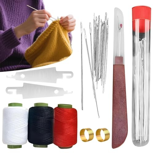 Kit de Costura para Principiantes,Juego de Herramientas de Puntada Rápida - Set Multifuncional de 37 Piezas para Costura en Dormitorio, Hogar, Artesanía, Viajes, Universidad, Pasatiempo y Sastres