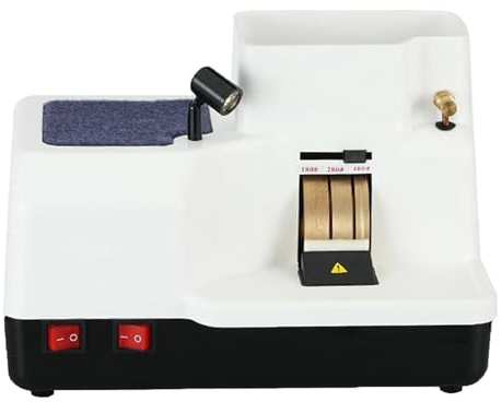 Lens Polisher Grinder for Eyeglasses - Manual Edge Grinder with Three Grinding Wheels for V-Shape Groove - Ideal for Resin and Plastic Lens Processing