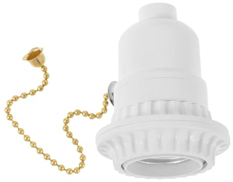 Cabilock Base de Lámpara Tirador y Portalámparas de Cadena para Lámparas de Techo, Accesorio de Iluminación para Uso Doméstico y Oficina Construcción Sólida