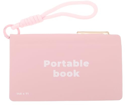 SECFOU Mini Bloc de Notas Escolar de Bolsillo con Bolígrafo Silencioso y Tapa Dura, Cuaderno Portátil de Papel y Piel Pu con Portalápices para Oficina y Escuela