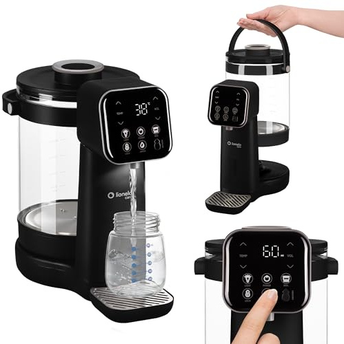 Lionelo BABYPRESTO 2.0 Preparatore Istantaneo di Latte in polvere con Temperatura Regolabile 40-100°C, Dosaggio Automatico 30-300 ml, Formula Scaldabiberon, Dispenser Acqua 3L, Declorazione, Igiene UV