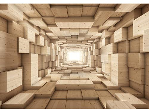 Runa Art Papier peint intissé 396 x 280 cm Bois regard effet 3D | Toison Décoration Murale Salon Chambre á Coucherr | Fabrication Allemande | beige 9052012a