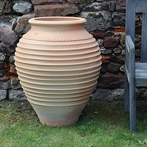 Kreta-keramik, 80 cm stor stabil terrakotta amforer helt frostbeständig väderbeständig trädgård utomhus, medelhavsdekoration, ficus