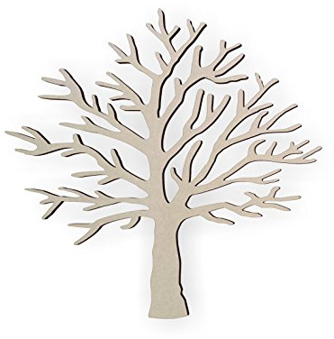 Jess and Jessica Wooden Tree Shape Cutout, Wood Cutout Trees for Home Decor, Unfinished Wood Craft Tree Cutouts for DIY, Laser Cut Wooden Shapes for Crafts, Wall Decor Tree Shaped Wood, 14 Inches