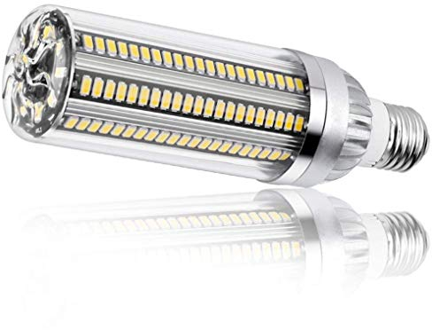 Luz de Maíz Súper Brillante 54W Bombilla LED E27 Lámpara Edison LED con Adaptador E40 para área Comercial Supermercados Gasolineras Garaje Almacén Fábrica Patio Iluminación, Warm White Light