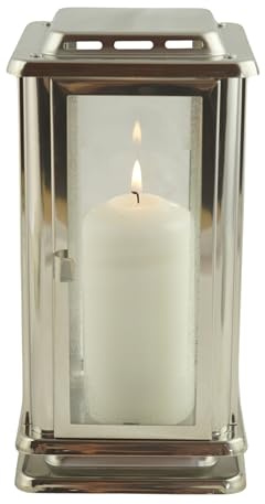 designgrab Lampe funéraire Royal en acier inoxydable, verres en verre transparent.