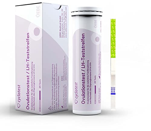 Cyclotest Ovulationstests Eisprung-Tests 25 LH-Ovulationstests 25 mIU zur Bestimmung der fruchtbaren Tage bei Kinderwunsch oder zur natürlichen Verhütung