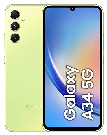 Samsung Galaxy A34 5G, Android Smartphone, 6,6 Zoll Dynamic AMOLED Display, 5.000 mAh Akku, 128 GB/6 GB RAM Handy in Awesome Lime inkl. 30 Monate Herstellergarantie [Exklusiv bei Amazon]