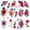 Grande tatuaggio temporaneo del fiore della rosa, tatuaggio temporaneo per le donne, farfalla sexy della rosa, tatuaggio falso impermeabile realistico
