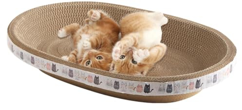 Katzen Kratzbrett, Wellpappe Kratzmatten, Qualitäts-Pappe Kratzpad, Kratzpads Beidseitig Erhältlich, Rund/Ovales Katzenkratzbretter Schüssel Nest Kratzpappe Für Katzen, Katzen Kratzbrett Kratzpappe