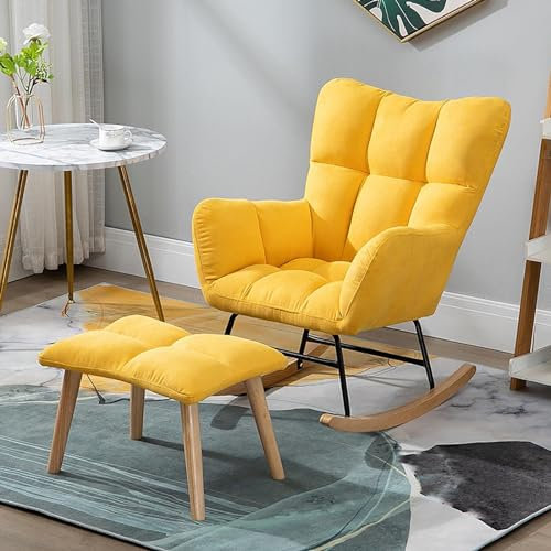 VNNHGB Mecedora Silla de Lectura Sillón de jardín Sillón Relajante Sillón con Respaldo y reposapiés para balcón Dormitorio Sala de Estar