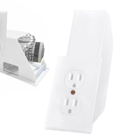 Coffre-fort pour prise murale - Coffre-fort sécurisé avec serrure à clé - Polyvalent, pratique et sécurisé pour les espèces, les cartes de crédit