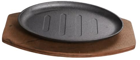 VERDANVERSE Sartén Plancha De Hierro Fundido Antiadherente Para Barbacoa Con Bandeja De Portátil y Ligera Apta Para Cocinar Carne y Uso Exteriores Hogar y Restaurantes