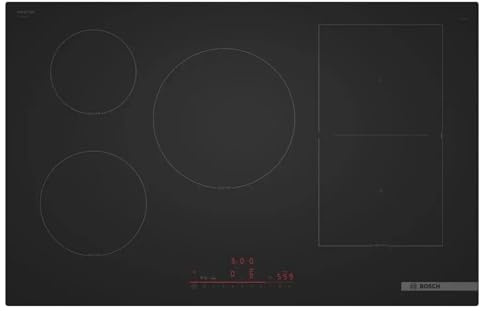 Bosch PVW81CHB1E Serie 6 Induktionskochfeld 80 cm, Matte Oberfläche für 5x weniger Kratzer, automatische Dunstabzugaktivierung, Combi Zone für großes Kochgeschirr, Power Boost - schneller Kochen
