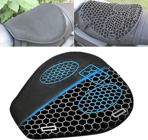 XXUGHUJO Motorcycle Gel Seat Cushion for Yamaha Bolt, 3D Honeycomb Design, Shock-Absorbing Pressure Relief Seat Pad, Breathable Non-Slip Cushion for Long Rides