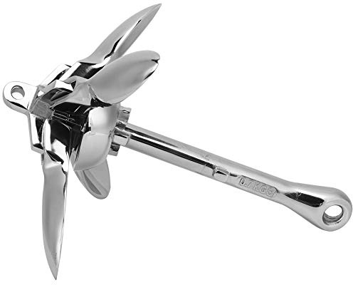 Funien Ancla para Barco Ancla de Rezón Plegable Marina Acero Inoxidable 304 Plegable Fácil de Transportar y Almacenar con Mano Obra Fina para Barco Pesca Bote