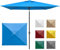 paramondo interpara Sonnenschirm quadratisch 3 x 3m blau + Gestell anthrazit, Hochwertiger Gartenschirm Marktschirm knickbar, Stabiler Terrasse Balkon Sonnenschirm eckig mit Kurbel