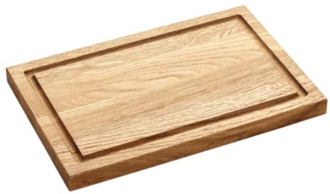 Holzschneidebrett rechteckig klein, Schneidebrett für die Küche, aus robuster Eiche, Maße: 30 x 20 x 2 cm | Holz-Leute