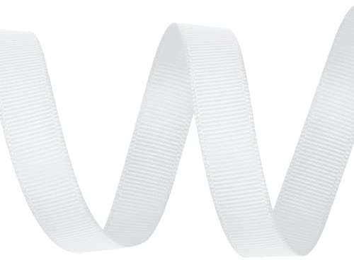WedDecor White Grosgrain Ribbon 15mm x 10m for Crafts & Gift Wrap | Durable Polyester Grosgrain Ribbon Ideal For Gift Wrapping, Sewing, Floristry, Weddings, Crafts and Decorative Projects