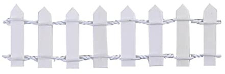 Garden recinzione, mini recinzione in legno recinzione in miniatura in miniatura kit accessori per micro paesaggi da giardino per casa decorazione da esterno da giardino 10pcs stile bianco1