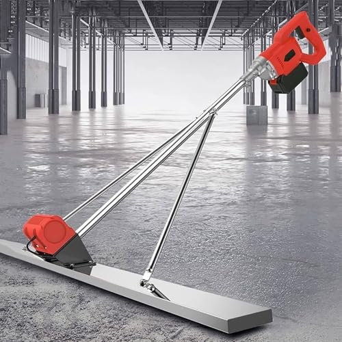 Massetto In Calcestruzzo Potente | Massetto Di Cemento Senza Cordone | Strumento Di Finitura Liscia Per Calcestruzzo Da 6000 Mah | 6000 Giri/Min-Raschietto In Acciaio Inossidabile 1,5m,Silver