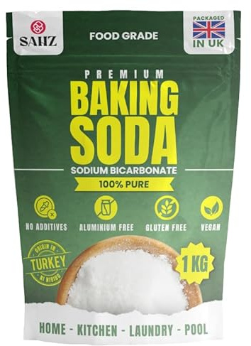 SAHZ Premium Baking Soda 1KG | Food Grade Bicarbonate of Soda for Baking, Cooking & More | Perfect for Recipes, Tenderizing Meat & Enhancing Dough – Versatile Sodium Bicarbonate for All Uses!