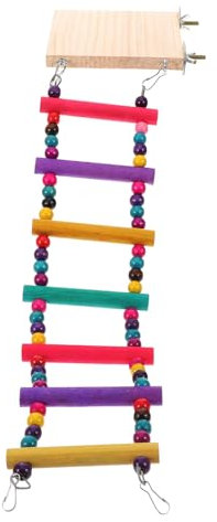 TOBBOMEY Vogelleiter Vogel Stehen Papageienseil Papageienkäfig Vogel Fütterer Vogelkäfig Spielzeugvögel Papageienspielzeug Vogelspielzeug Vogelfütterer Trittleiter Vogel Voliere Hölzern