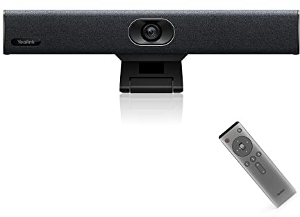 Yealink UVC34 4K Webcam with Microphone and Speaker, All-in-One Video Conference Camera with 120° AI Auto Framing, Teams Zoom Certified (Renewed)