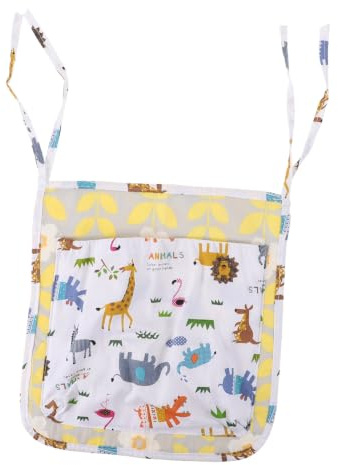 Didiseaon Multi-layer Pure Cotton Baby Crib Hanging Bag Small Capacity Storage Pouch Convenient Baby Bed Organizer for Travel and Outdoor Use