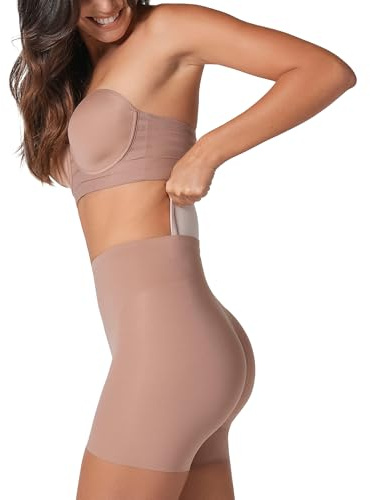 Leonisa Braga Faja sin Costuras y Relleno Removible - Bragas Short Realza Gluteos Mujer