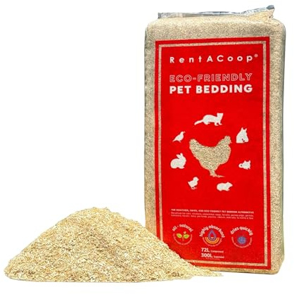 RentACoop Extra-Soft Premium Hemp Bedding 300L – Super Absorbent, Low Dust, Natural Odor Control for Chicken Coops, Nest Boxes, Small Animals, Reptiles & Horses