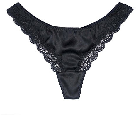Dam silke spets G-string stringtrosa, sexiga t-back underbyxor med mjuk satin