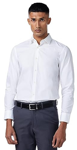 HUGO by Hugo Boss Men's Dress Shirt Shirt, -New White, 17.5R