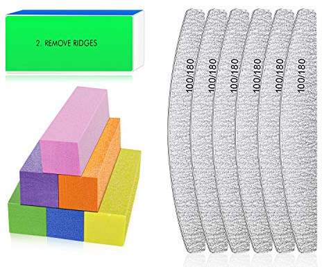 Lima per unghie professionale – Blocco di lucidatura per unghie per lucidare le unghie, strumenti per manicure per la combinazione di gel per unghie per salone di manicure e casa