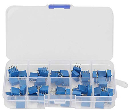 Motståndskit, 10 valörer 100 ohm ~ 200 K ohm kruka 3296W variabel resistor trimpot kit potentiometer sortimentsats