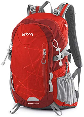 Blnbag S1 Zaino da Trekking Leggero, Zaino Sportivo con Copertura Antipioggia, Zaino da Bicicletta, Zaino da Campeggio, Zaino con Cinturino in Vita, Unisex da 20 litri, Magma Red