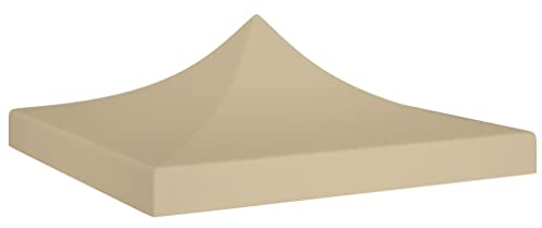 vidaXL Beige Party Tent Roof – UV & Water-Resistant - 600D Oxford Fabric with PVC Coating - 2x2 m – Ideal Pop-up Tent Roof Replacement
