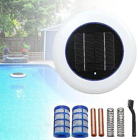 Ionizzatore solare ad alta capacità, per piscine fino a 35.000 galloni, elimina le alghe e pulisce con anodo di rame a lunga durata, detergente ecologico per piscine solari