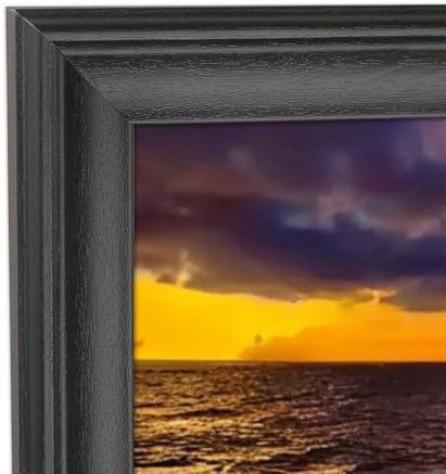 WOFFMX Cornice per poster, 25 x 81 cm, in legno massello nero, 25 x 81 cm, cornice panoramica 25 x 81 cm, con accessori per appendere (Y23B1032)